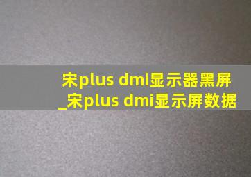 宋plus dmi显示器黑屏_宋plus dmi显示屏数据